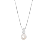 Wolf Circus-Emmy Box Chain Necklace-Necklaces-Sterling Silver, White Pearl-Blue Ruby Jewellery-Vancouver Canada