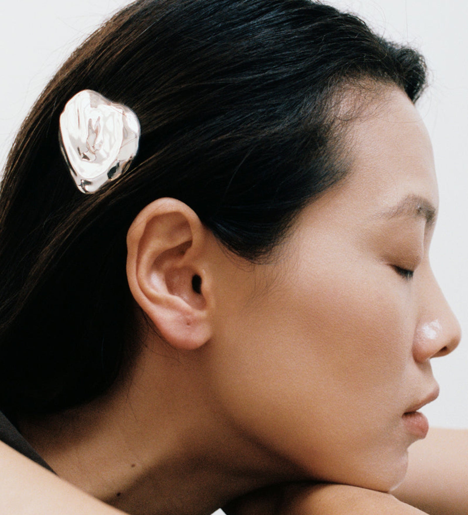 Bean Barrette Silver Plated