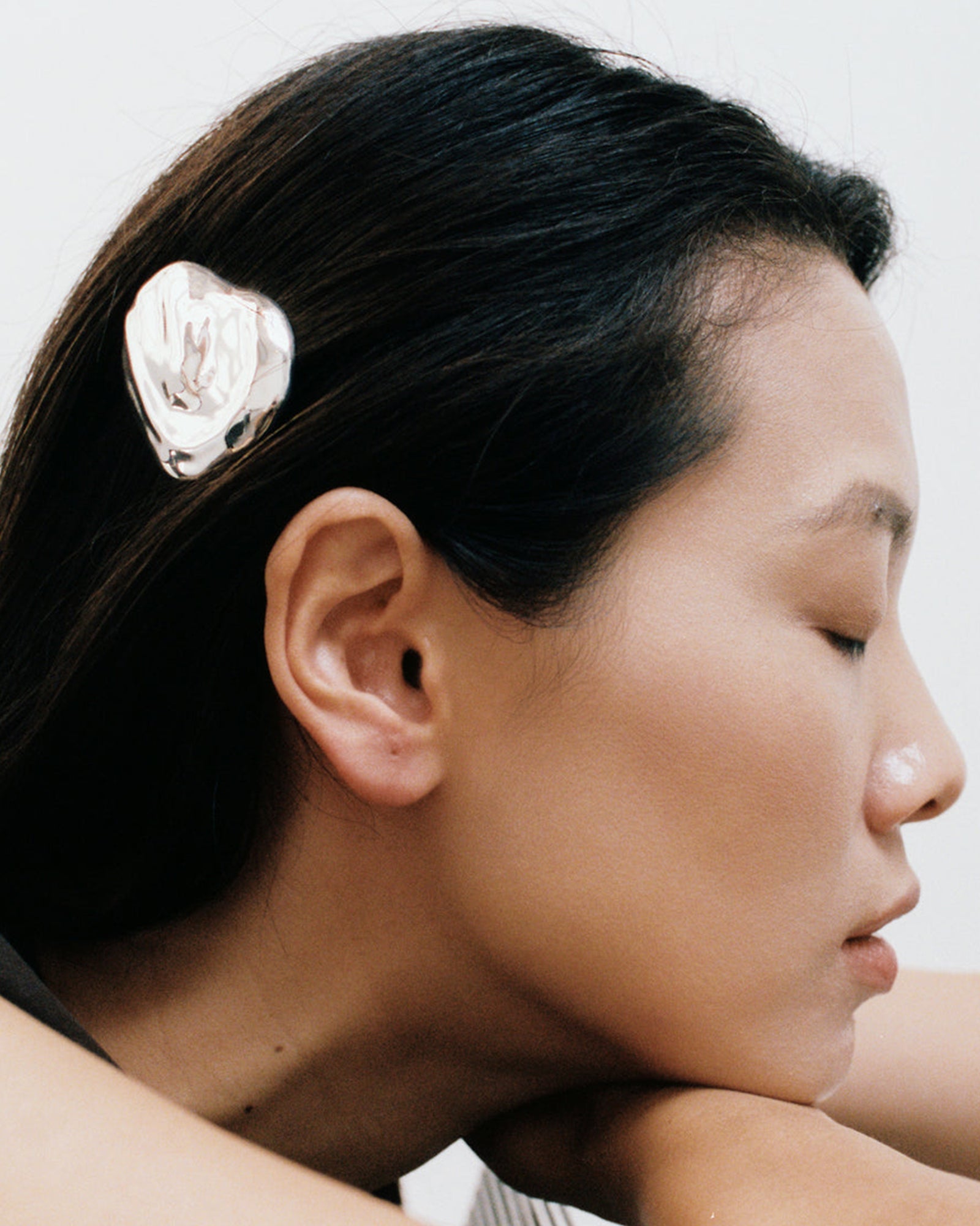 Bean Barrette Silver Plated