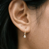 Small Anna Earrings 14k Gold Plated, White Pearl
