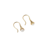 Small Anna Earrings 14k Gold Plated, White Pearl