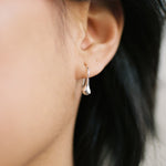 Small Anna Earrings Sterling Silver, White Pearl