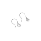Small Anna Earrings Sterling Silver, White Pearl