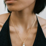 Anna Necklace | 18" 14k Gold Plated, White Pearl