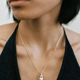 Anna Necklace | 18" 14k Gold Plated, White Pearl