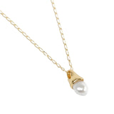 Anna Necklace | 18" 14k Gold Plated, White Pearl