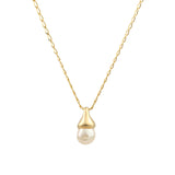 Wolf Circus-Anna Necklace | 18"-Necklaces-14k Gold Plated, White Pearl-Blue Ruby Jewellery-Vancouver Canada