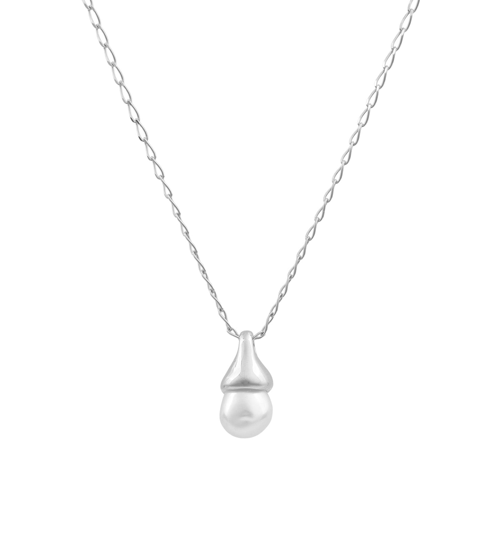 Wolf Circus-Anna Necklace | 18"-Necklaces-Sterling Silver, White Pearl-Blue Ruby Jewellery-Vancouver Canada