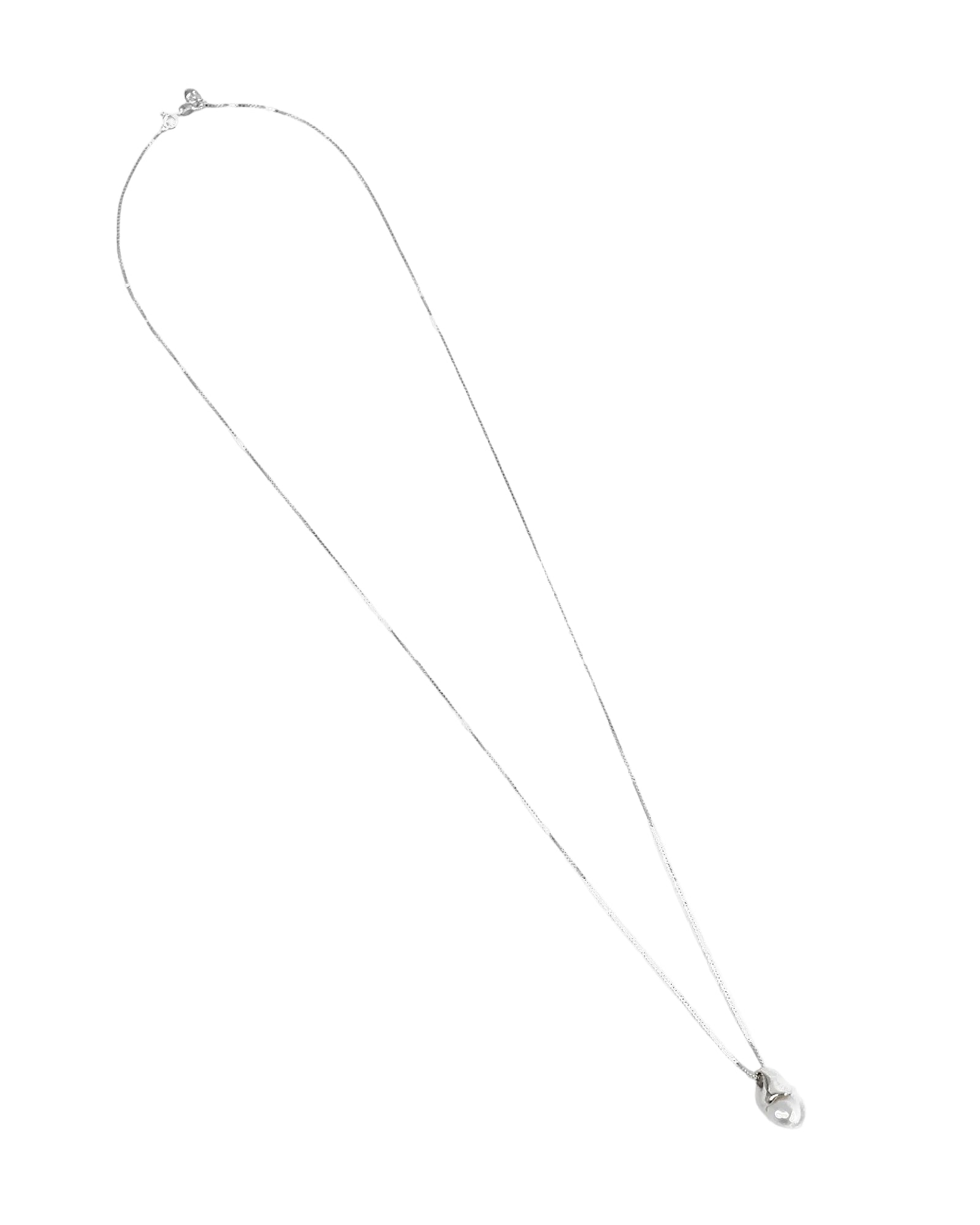 Anna Necklace | 30" Sterling Silver, White Pearl