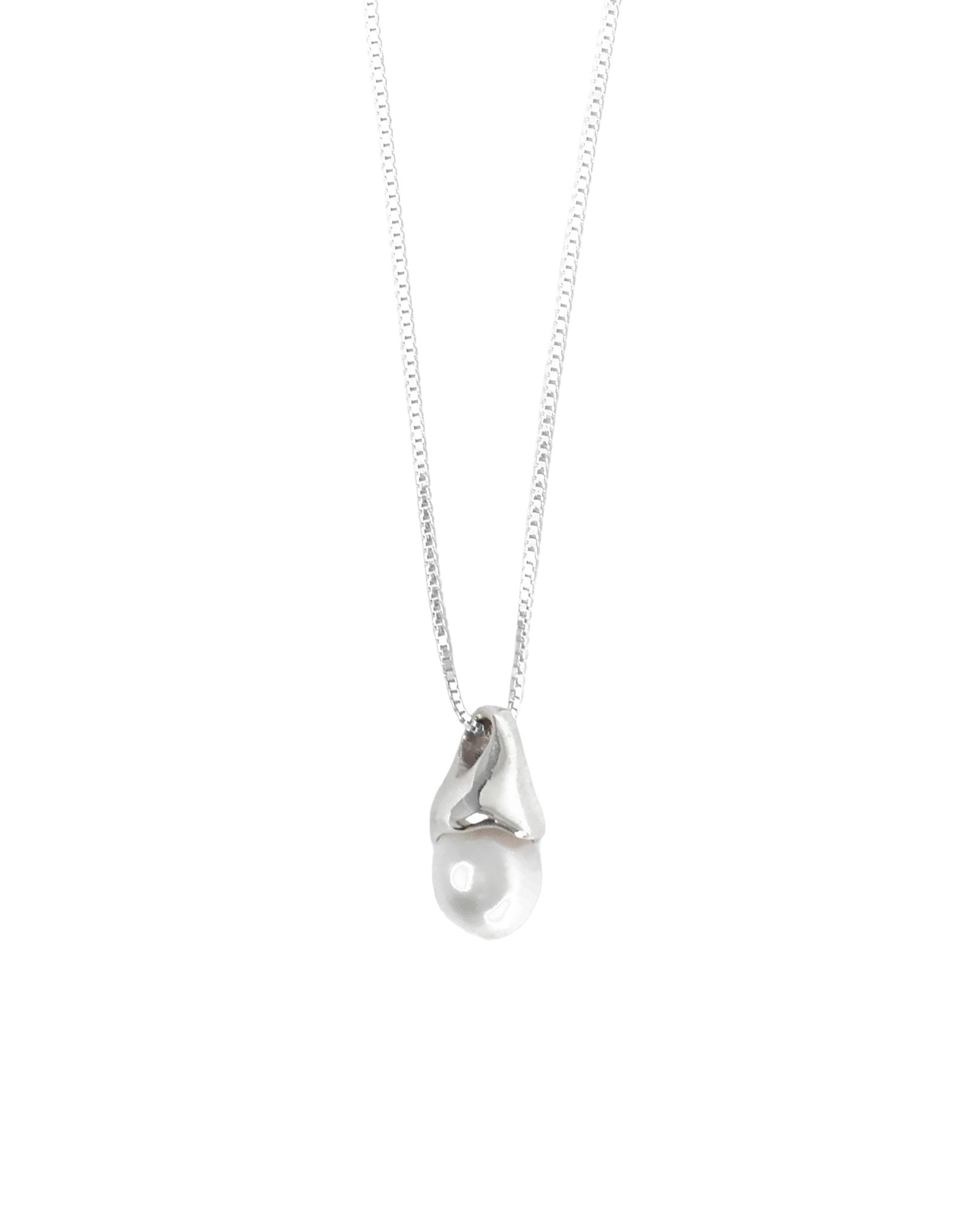 Wolf Circus-Anna Necklace | 30"-Necklaces-Sterling Silver, White Pearl-Blue Ruby Jewellery-Vancouver Canada