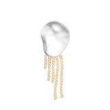 Wolf Circus-Bean Pearl Brooch-Accessories-Sterling Silver Plated, Freshwater Pearl-Blue Ruby Jewellery-Vancouver Canada
