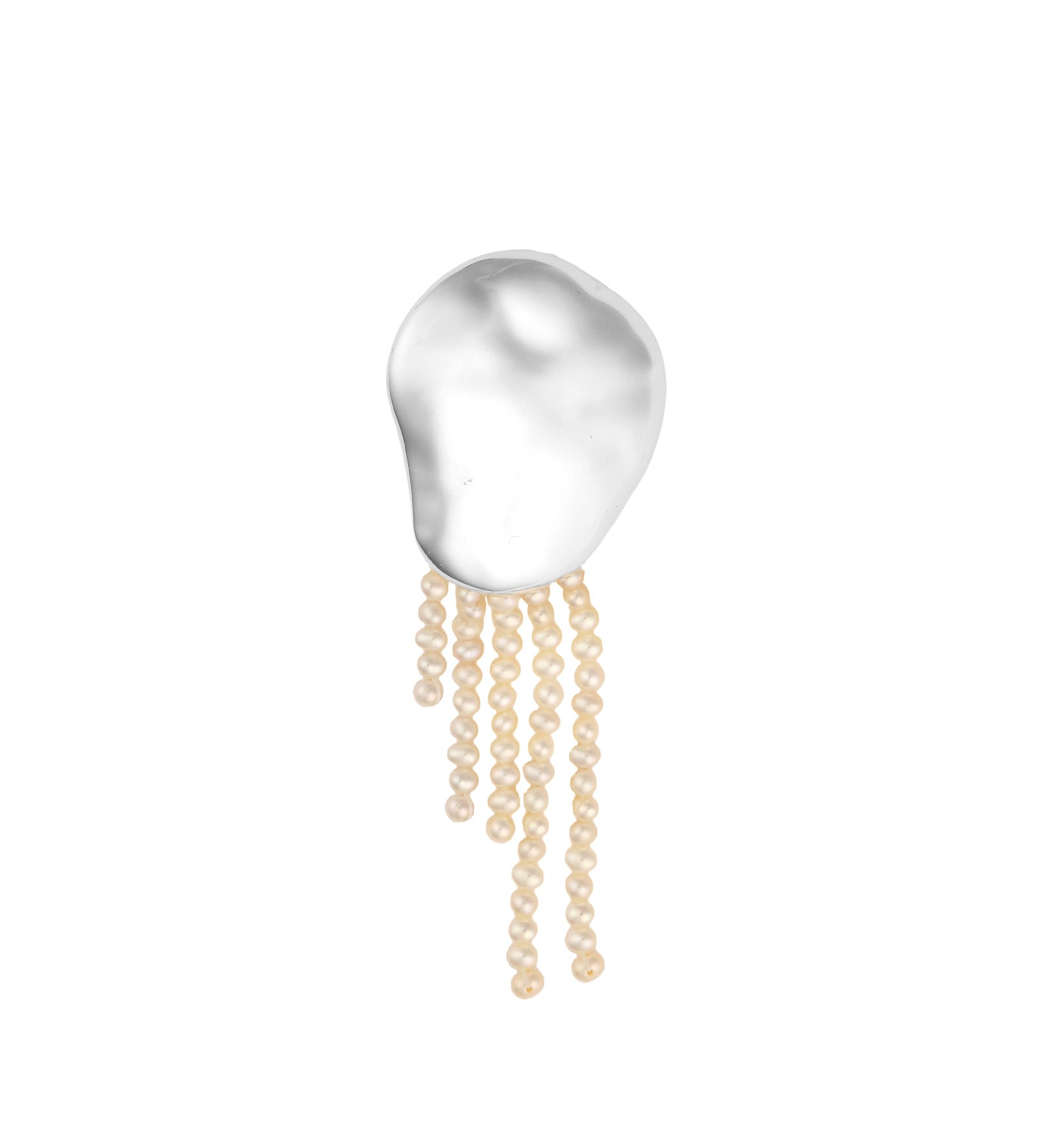 Wolf Circus-Bean Pearl Brooch-Accessories-Sterling Silver Plated, Freshwater Pearl-Blue Ruby Jewellery-Vancouver Canada