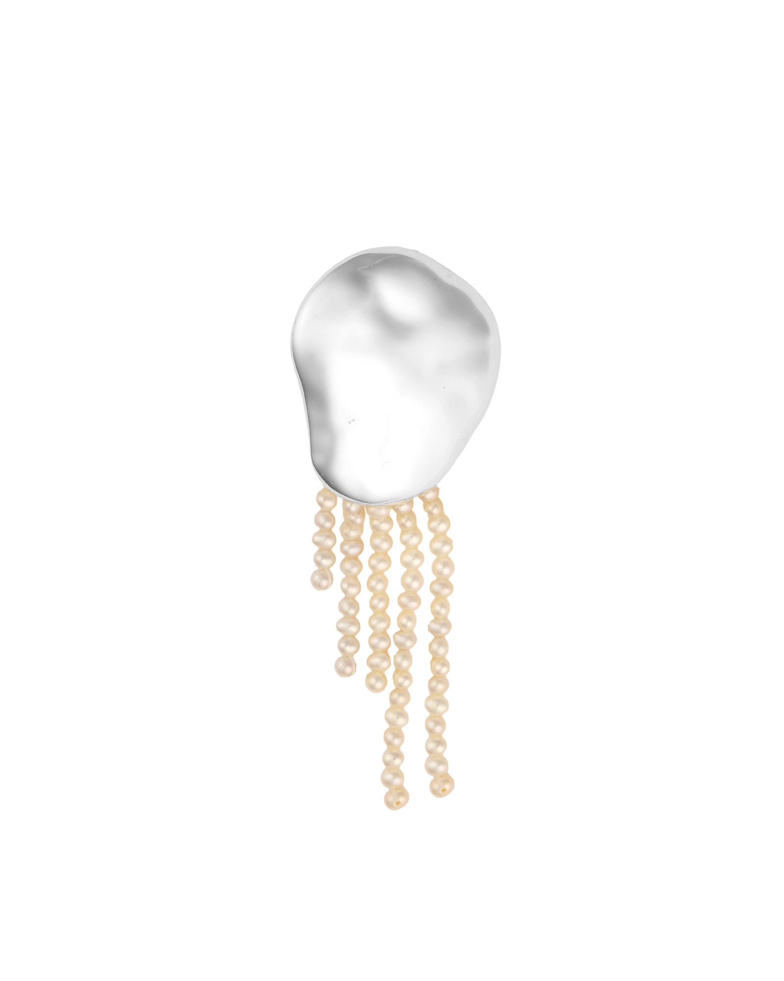 Wolf Circus-Bean Pearl Brooch-Accessories-Sterling Silver Plated, Freshwater Pearl-Blue Ruby Jewellery-Vancouver Canada