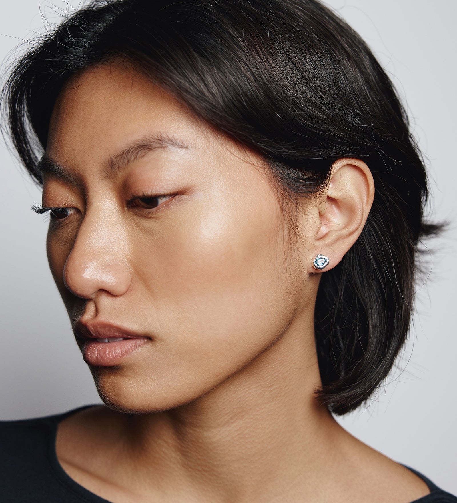 Cora Studs Sterling Silver, Blue Topaz