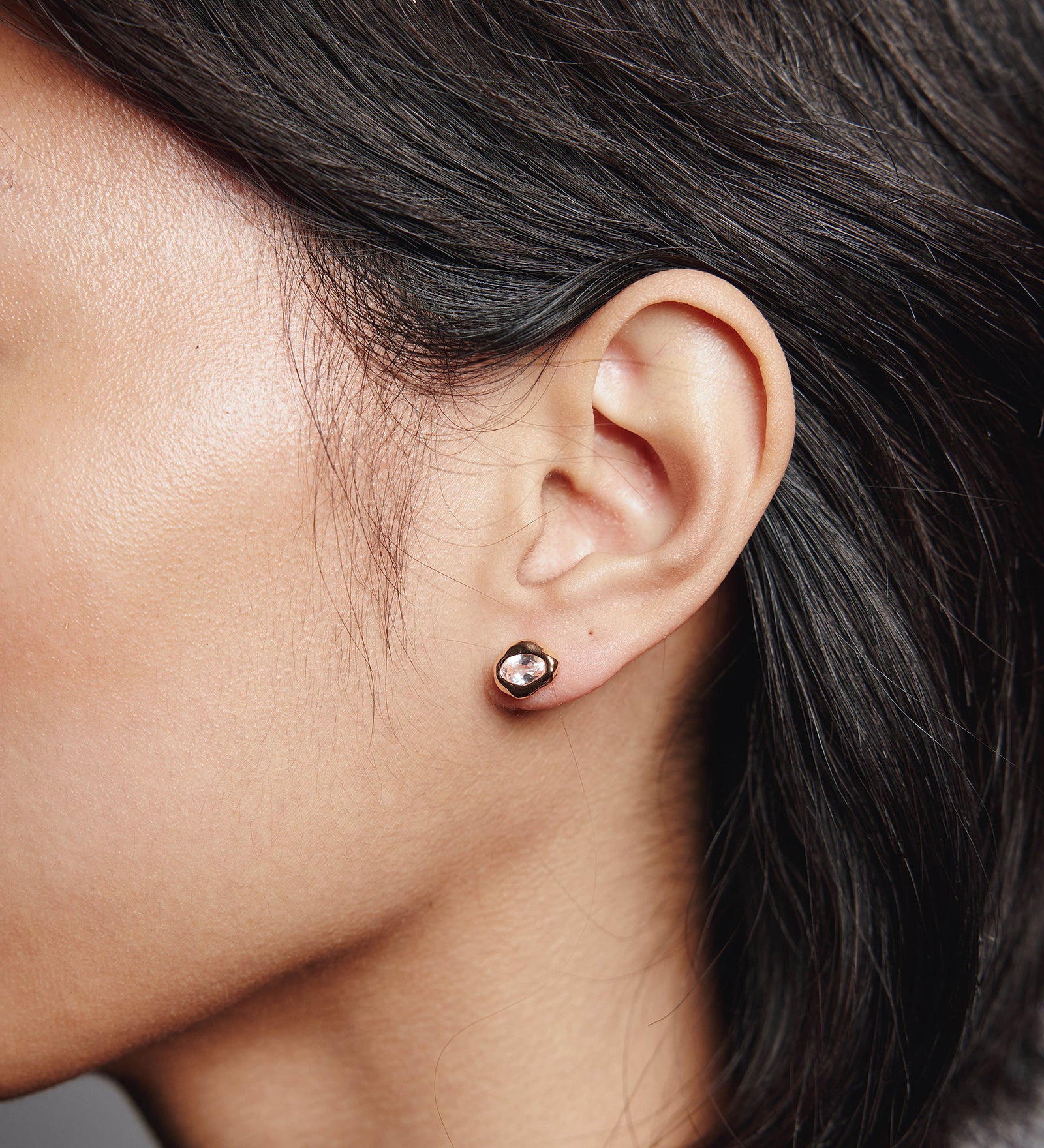 Cora Studs 14k Gold Plated, White Topaz