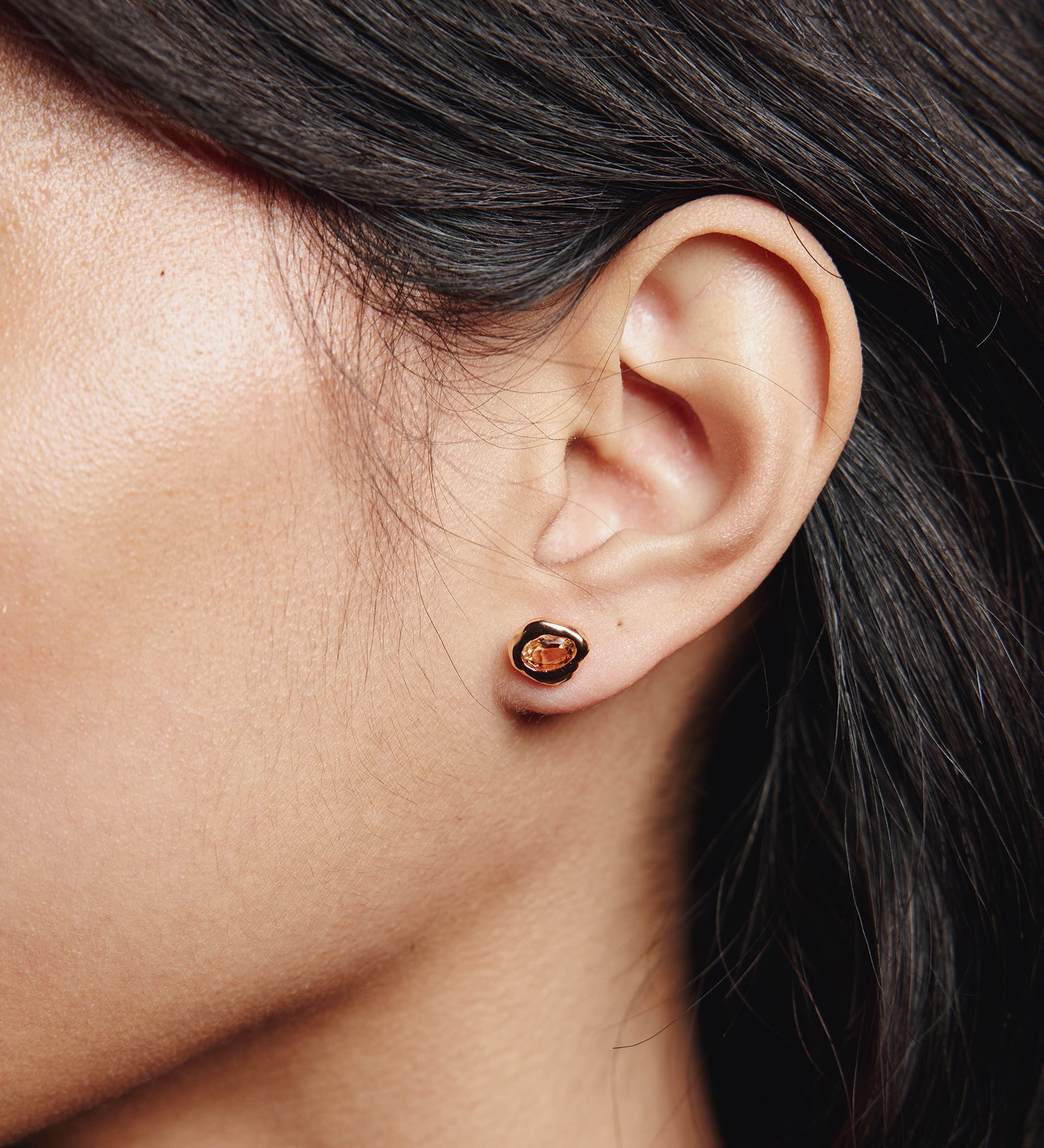 Cora Studs 14k Gold Plated, Citrine