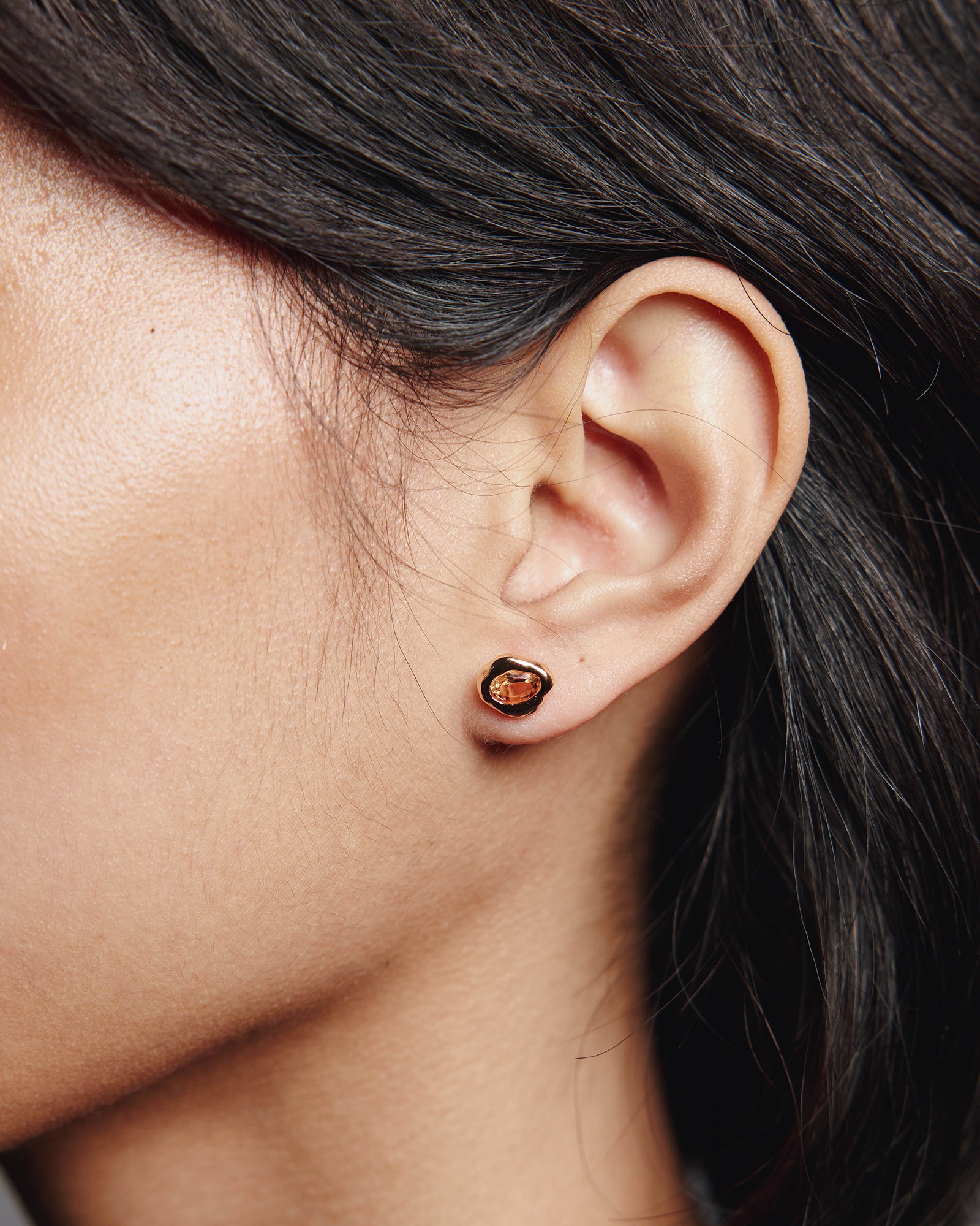 Cora Studs 14k Gold Plated, Citrine