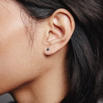 Small Bean Studs Sterling Silver