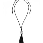 Miriam Necklace Sterling Silver, Satin Cord