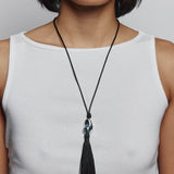 Miriam Necklace Sterling Silver, Satin Cord