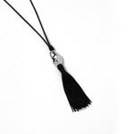 Miriam Necklace Sterling Silver, Satin Cord