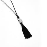 Miriam Necklace Sterling Silver, Satin Cord