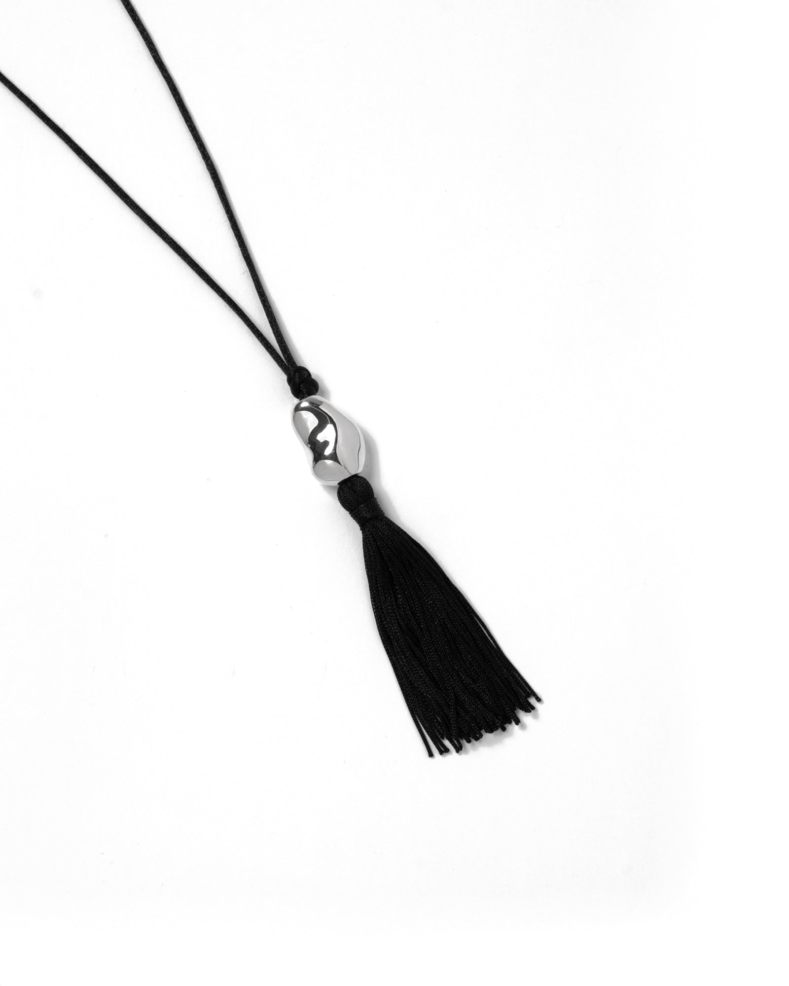 Miriam Necklace Sterling Silver, Satin Cord