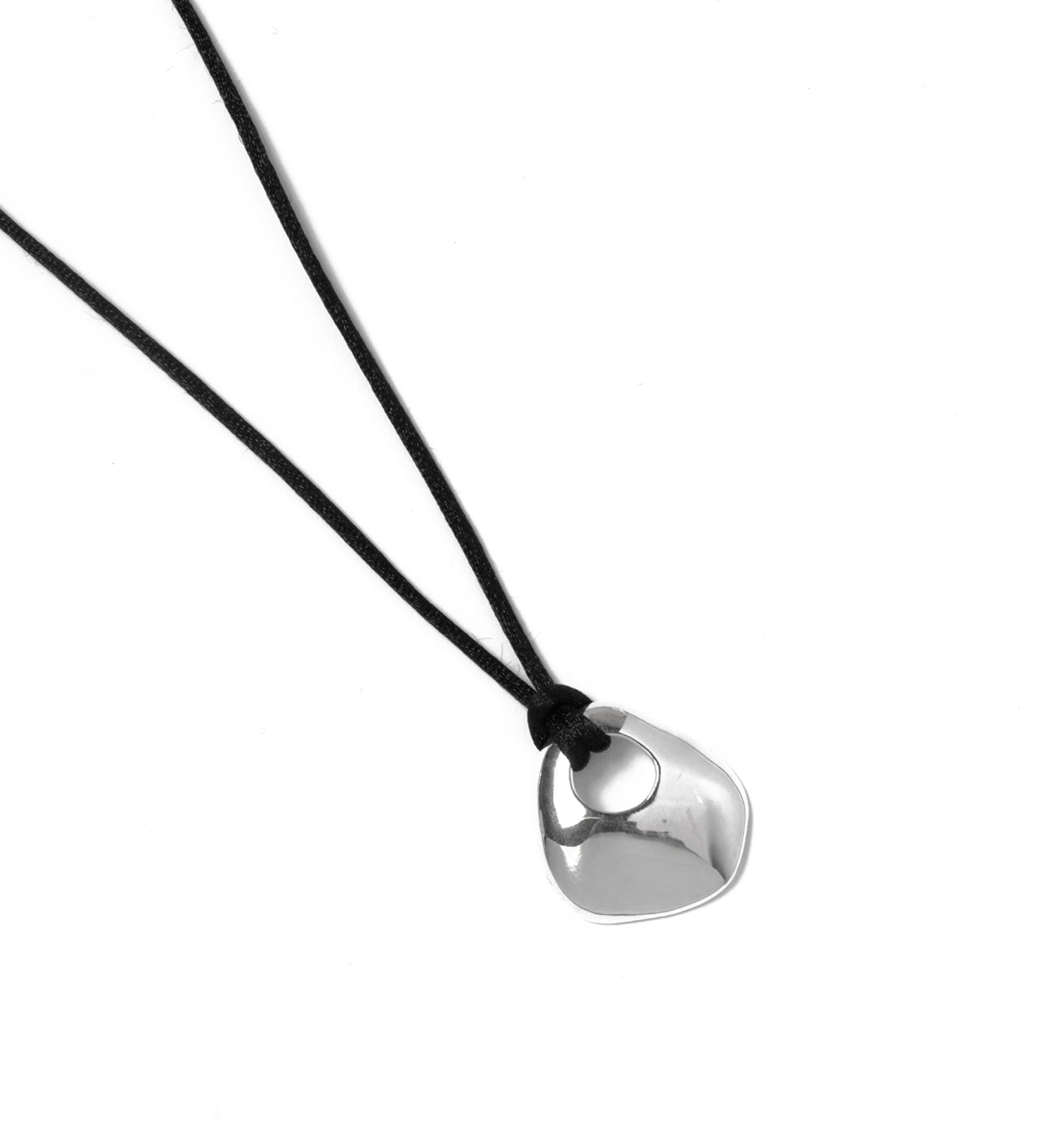 Devon Necklace Sterling Silver, Satin Cord