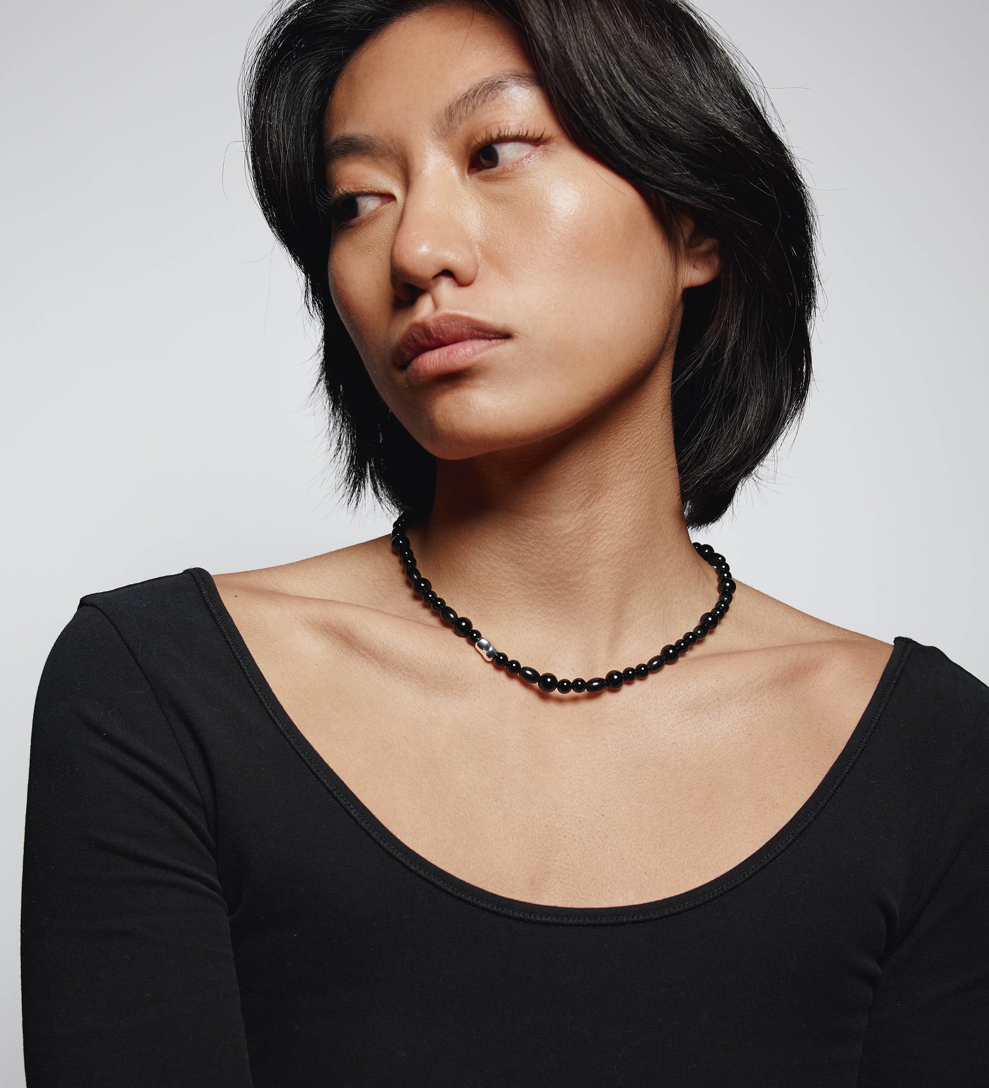 Toby Necklace Sterling Silver, Black Onyx