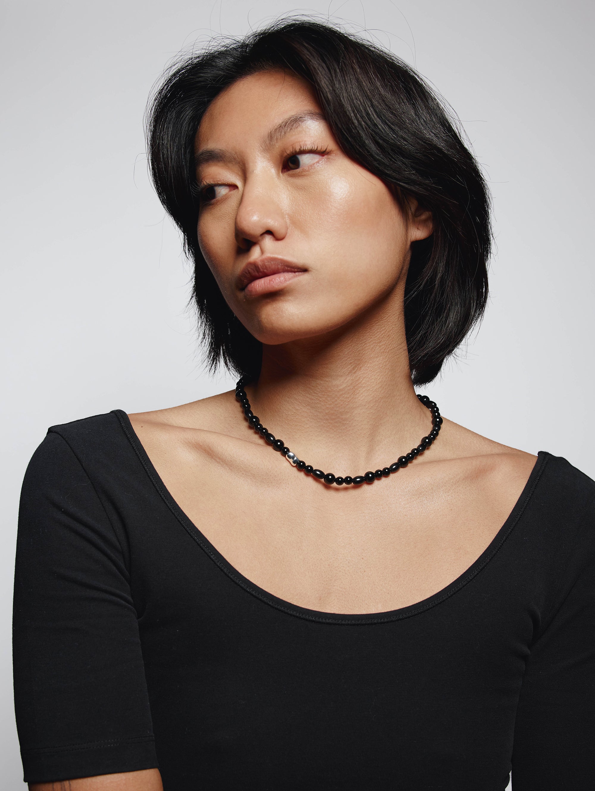 Toby Necklace Sterling Silver, Black Onyx