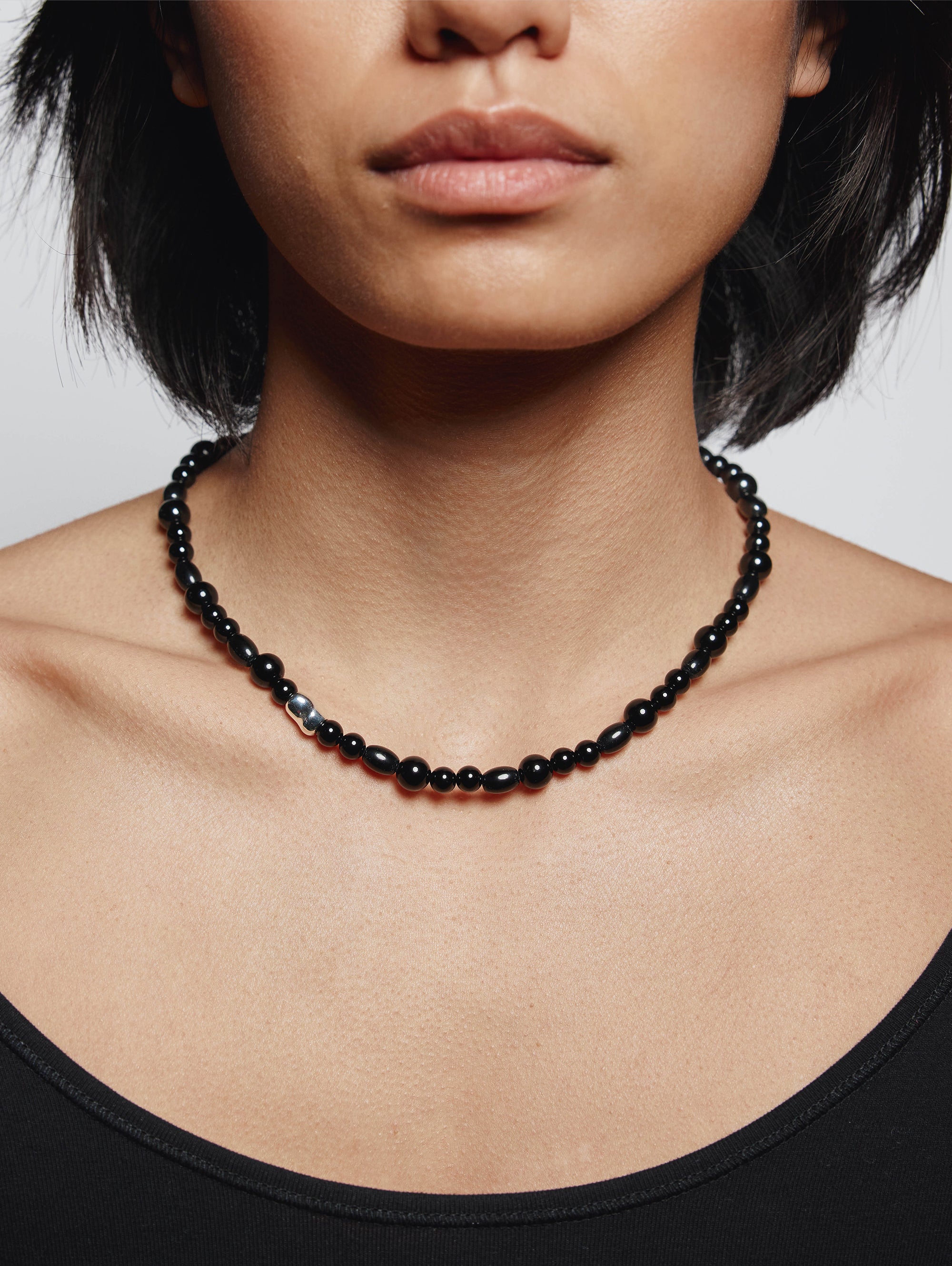 Toby Necklace Sterling Silver, Black Onyx