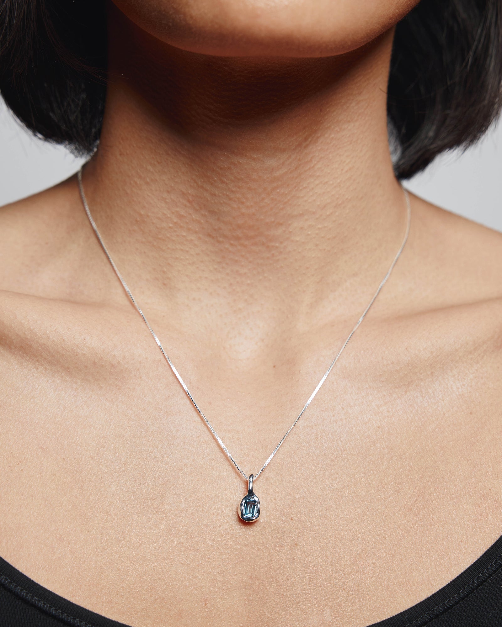 Uma Necklace Sterling Silver, Blue Topaz