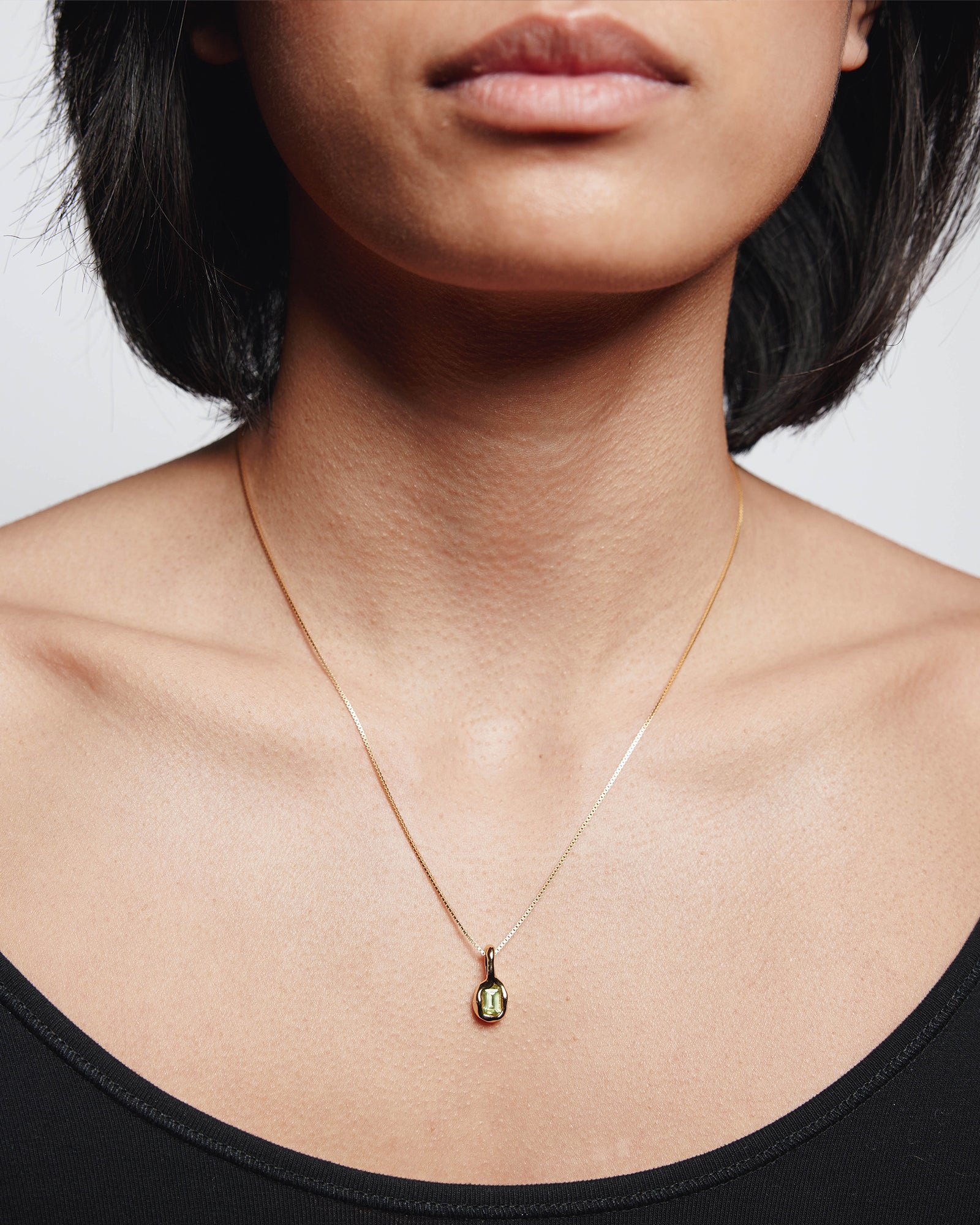 Uma Necklace 14k Gold Plated, Peridot