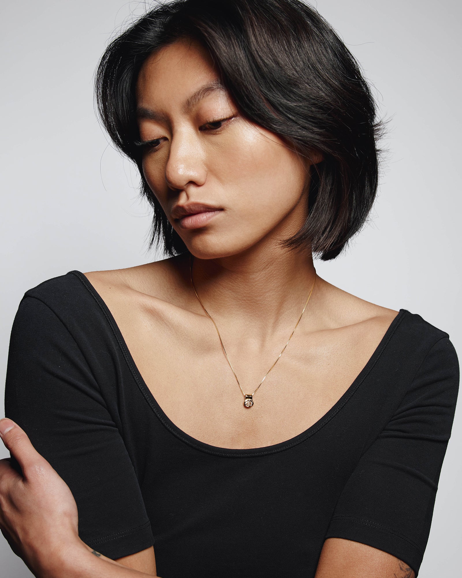 Cora Necklace 14k Gold Plated, White Topaz