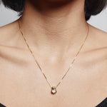 Cora Necklace 14k Gold Plated, White Topaz