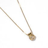Cora Necklace 14k Gold Plated, White Topaz