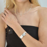 Ciara Cuff Bracelet Silver Plated