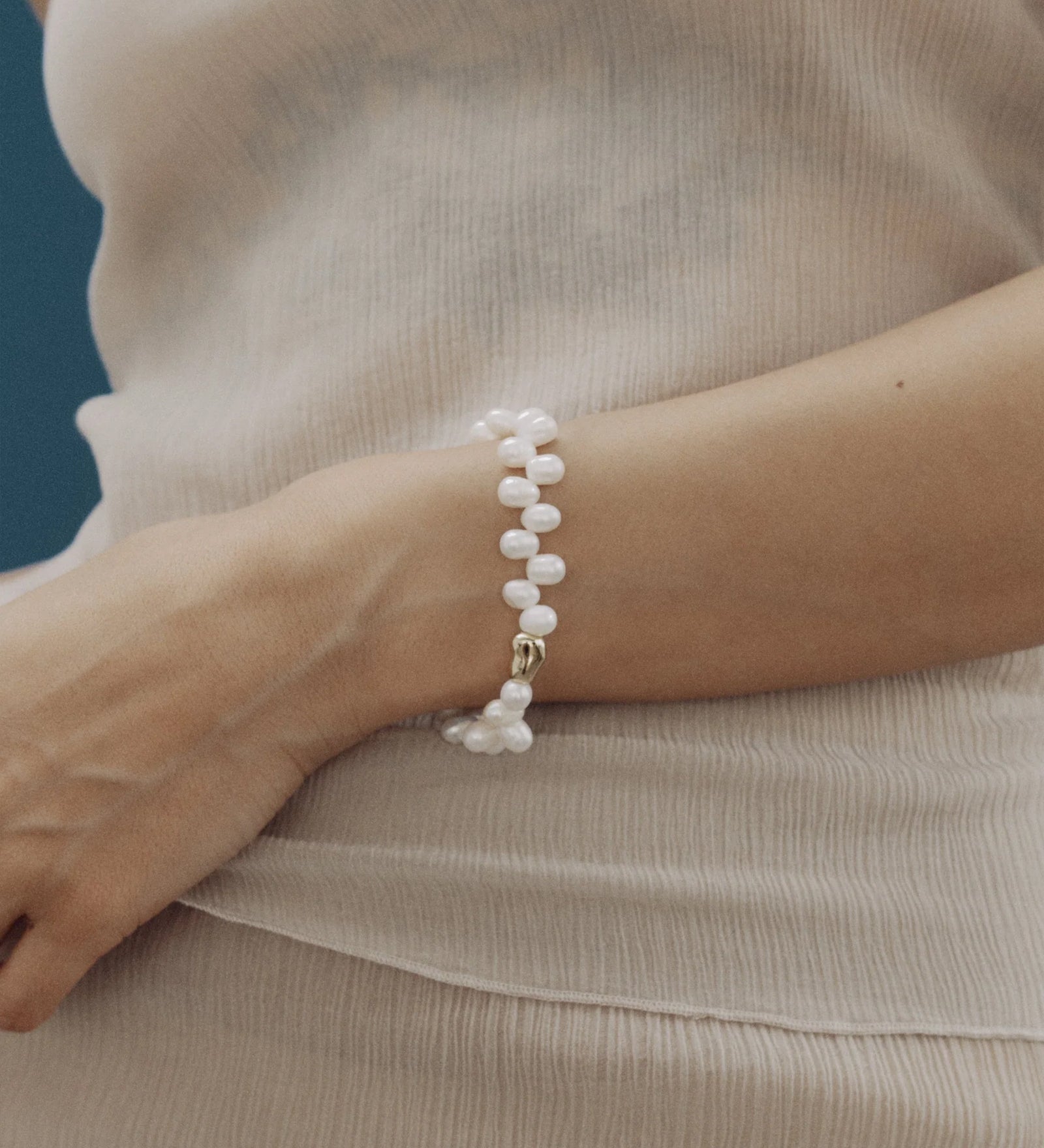 Leila Bracelet 14k Gold Plated, Freshwater Pearl