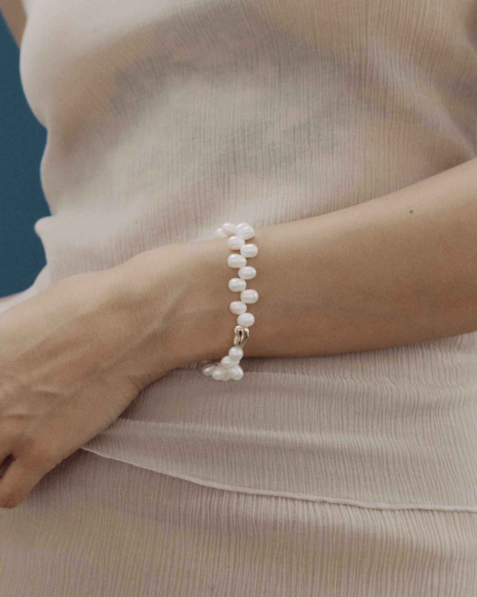 Leila Bracelet 14k Gold Plated, Freshwater Pearl