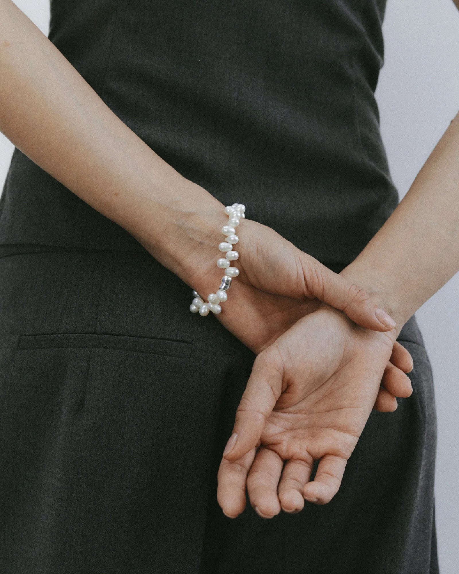 Leila Bracelet Sterling Silver, Freshwater Pearl