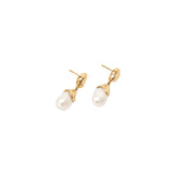 Pearl Drop Earrings 14k Gold Plated, Freshwater Pearl
