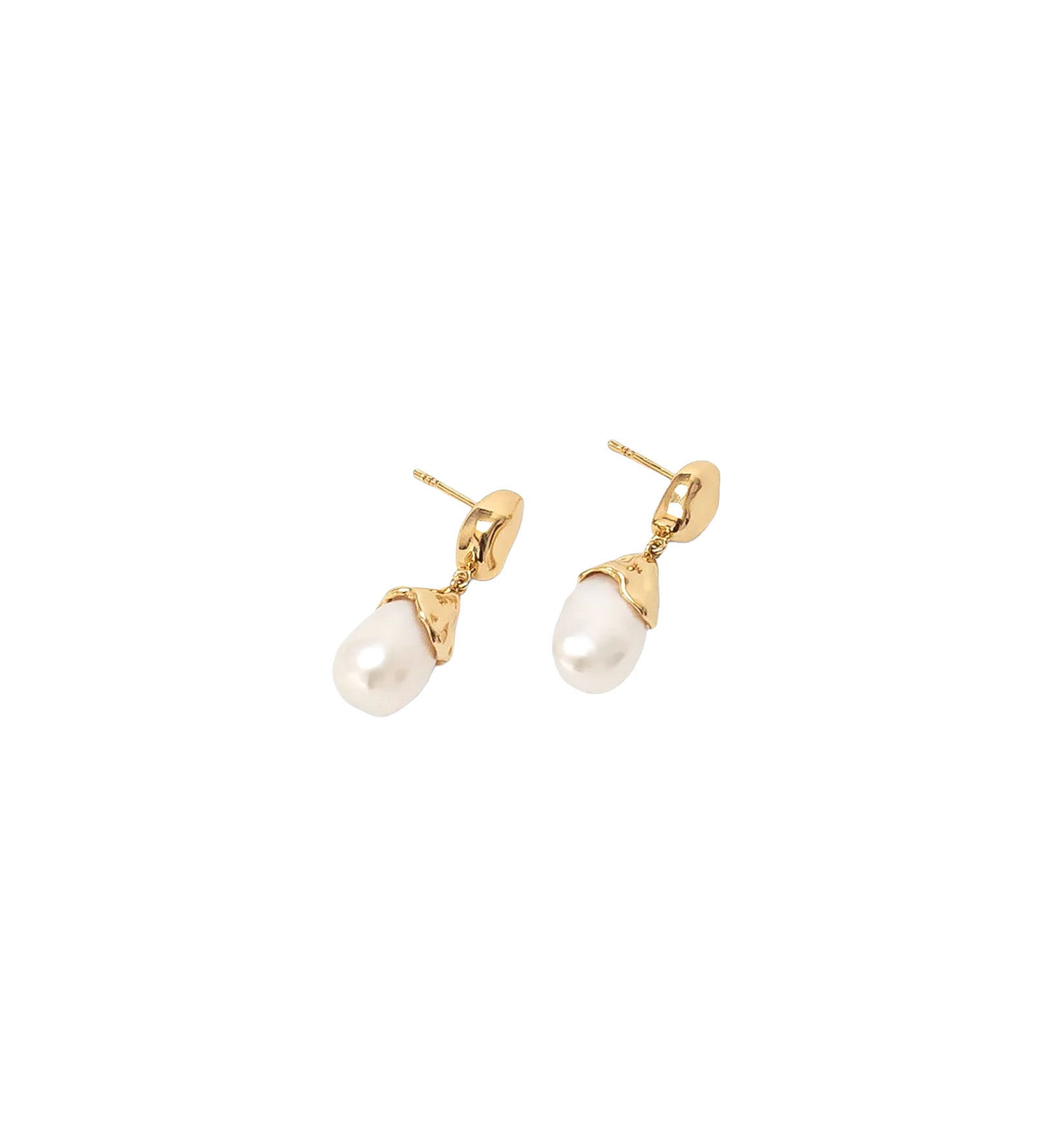 Pearl Drop Earrings 14k Gold Plated, Freshwater Pearl