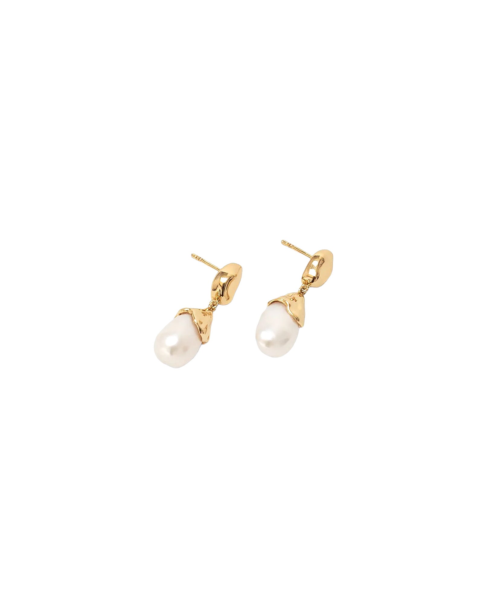 Pearl Drop Earrings 14k Gold Plated, Freshwater Pearl