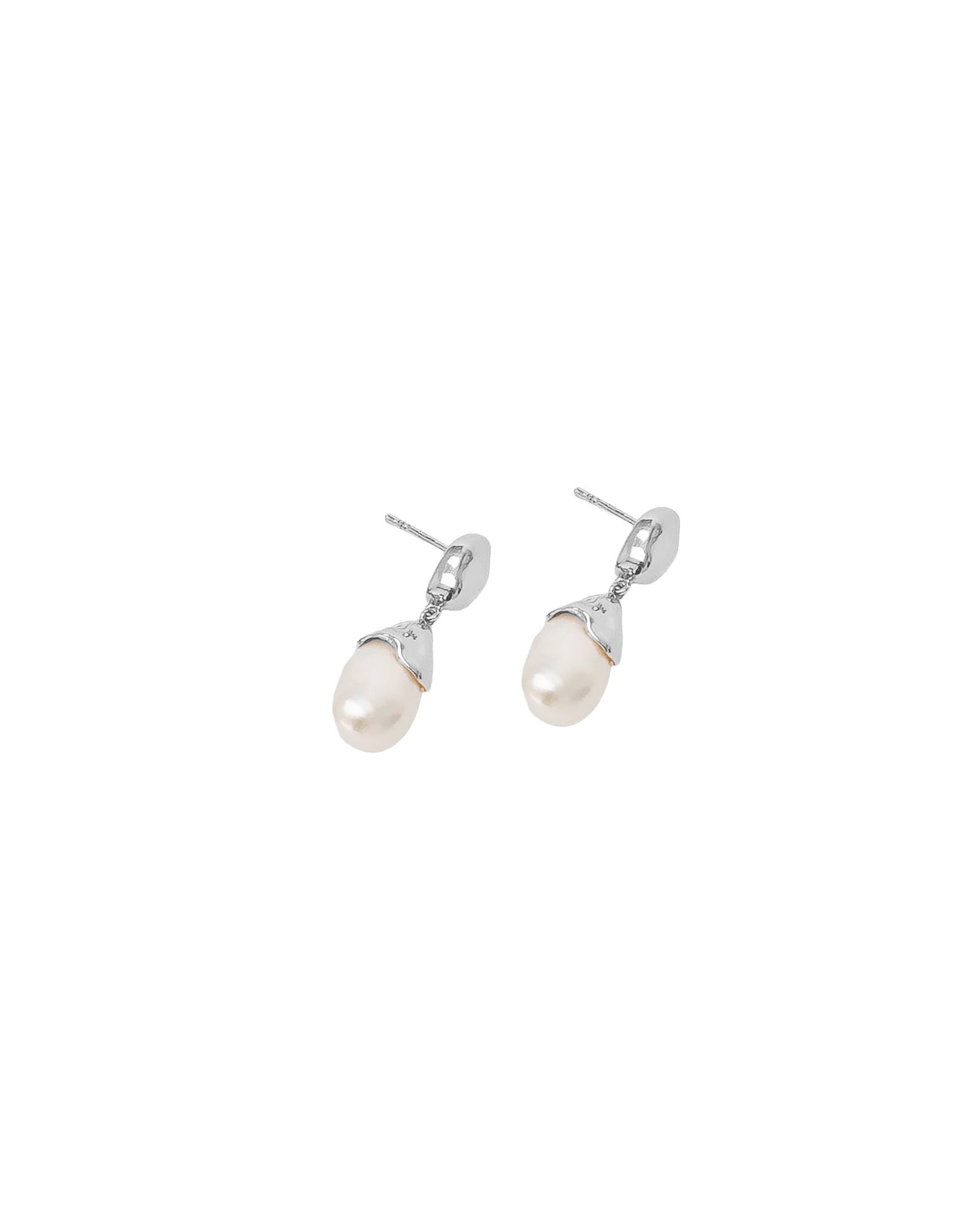 Pearl Drop Earrings Sterling Silver, Freshwater Pearl