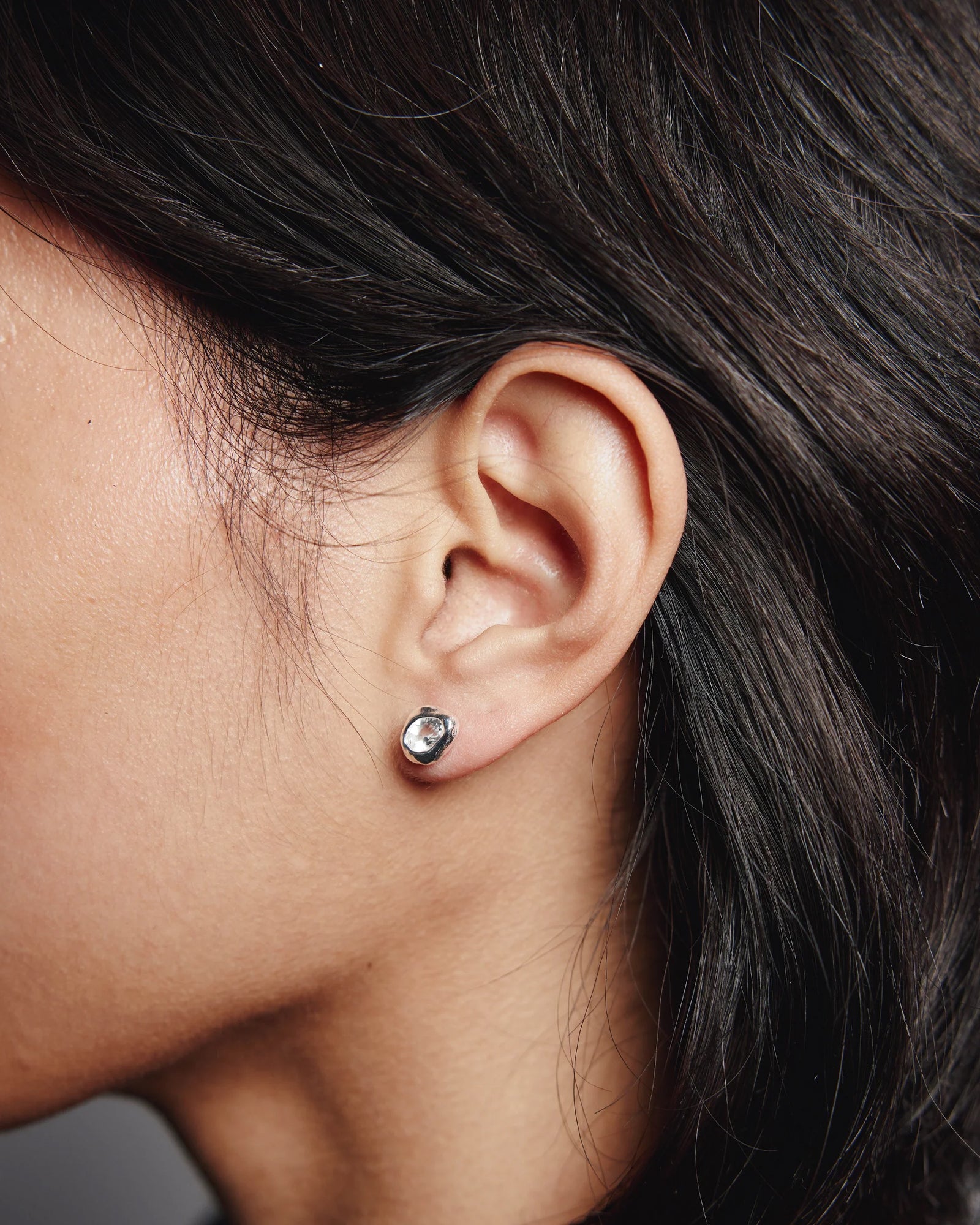 Cora Studs Sterling Silver, White Topaz