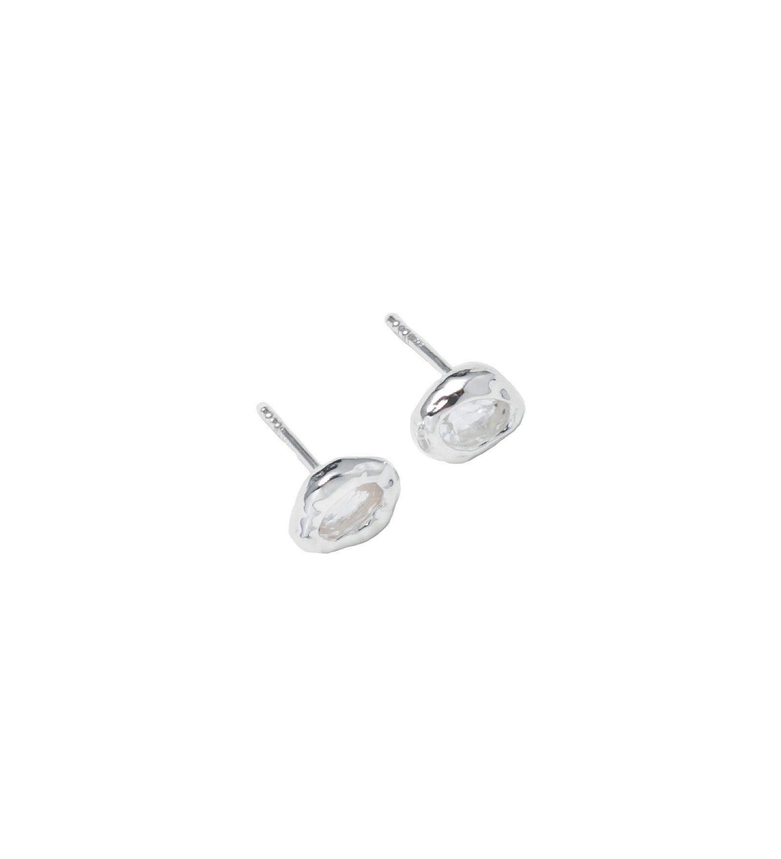 Cora Studs Sterling Silver, White Topaz