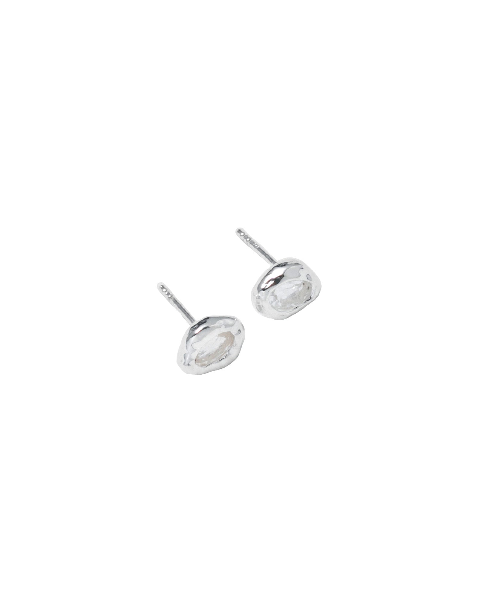 Cora Studs Sterling Silver, White Topaz