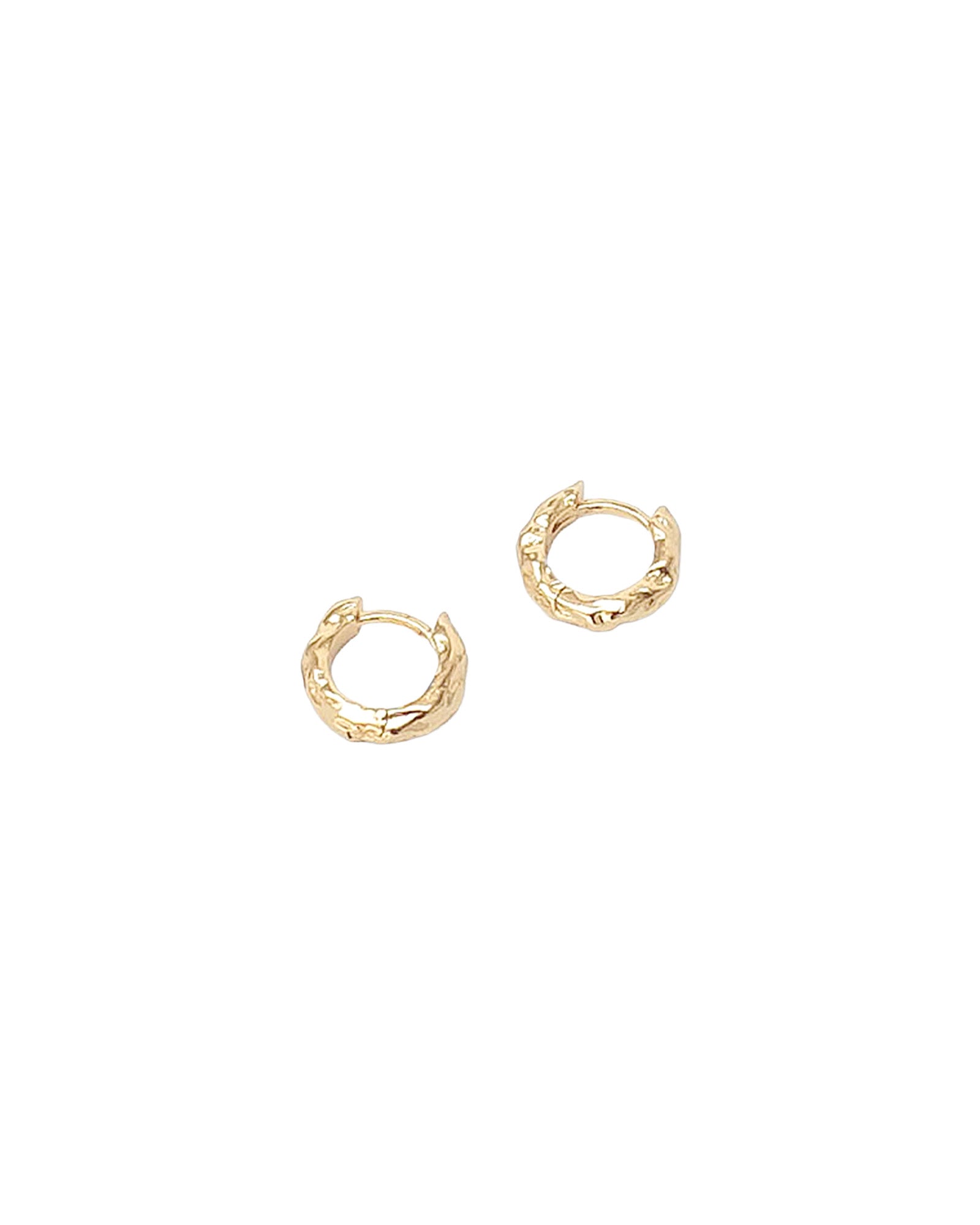 Organic Huggie Hoops 14k Gold Plated