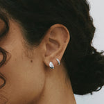 Organic Huggie Hoops Sterling Silver