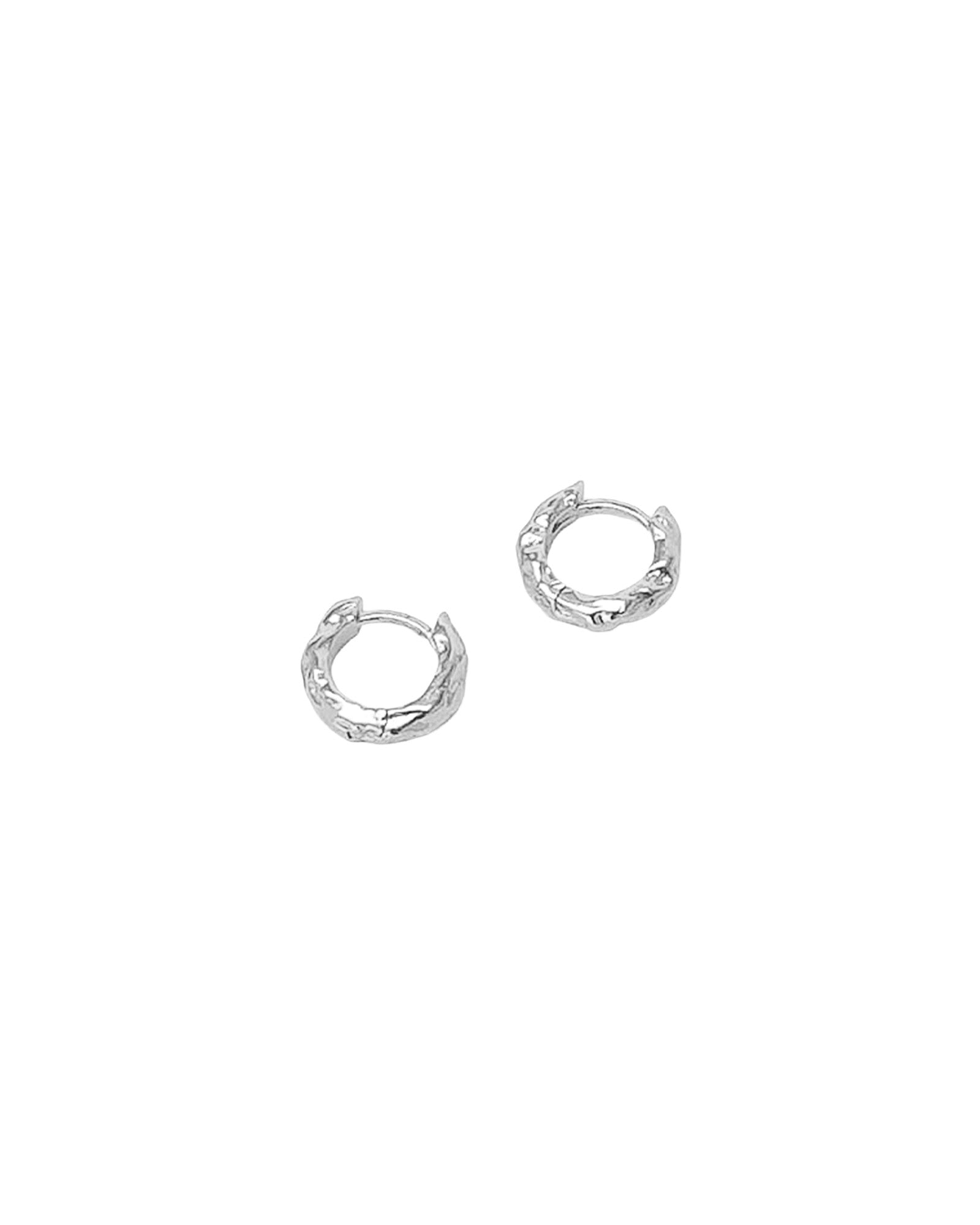 Organic Huggie Hoops Sterling Silver